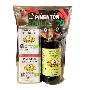 pack ecológico latas de pimentón y aceite de oliva vigen extra