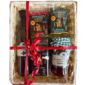 Regalo gourmet con pimentón de la Vera, vinagre y mermelada casera.