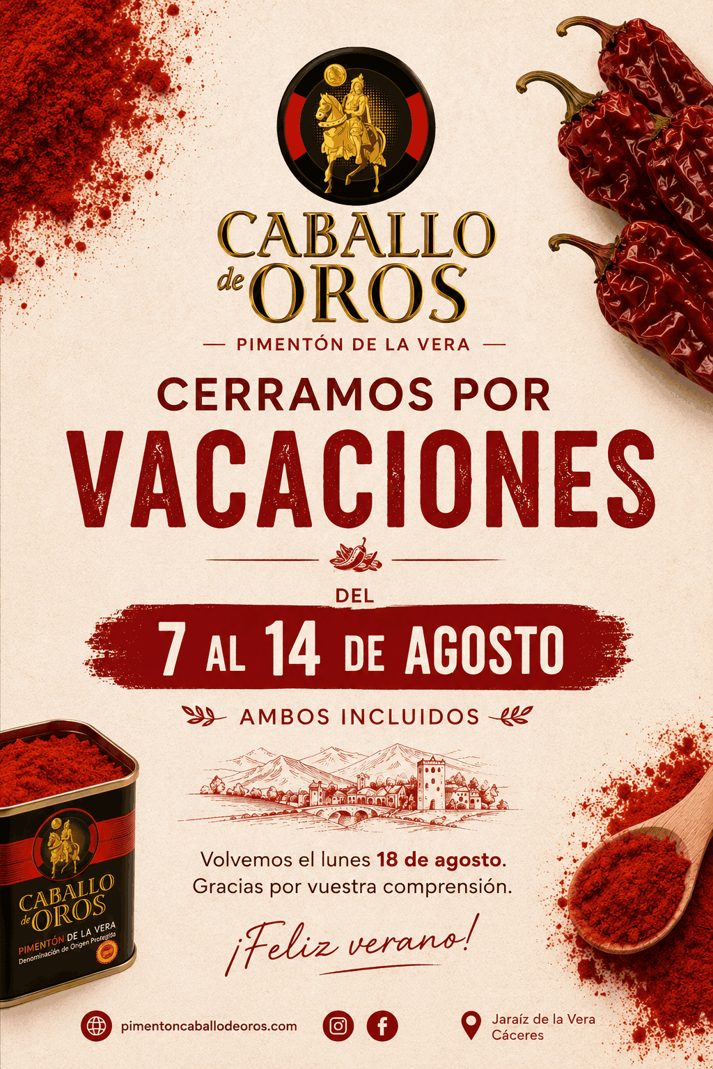 cerramos por vacaciones